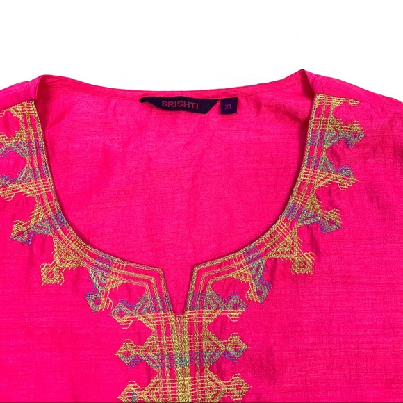 Srishti Kurta XL Gold And Pink - Picture 2 of 13
